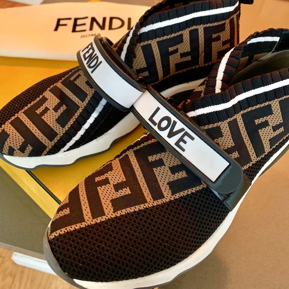 FENDI ROCKOKO FF knit sneakers